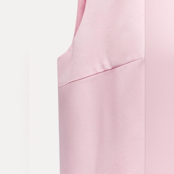 NWT ZARA SHORT gabardine corset voluminous pink dress - Picture 14 of 16